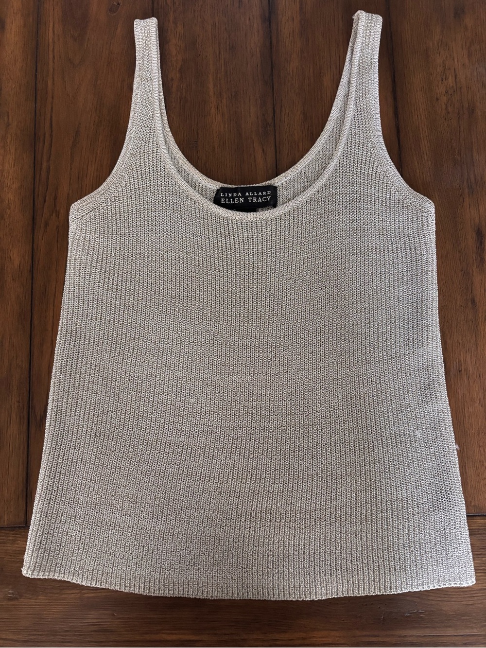 Linda Allard Ellen Tracy Knit Tank Top in Nude/Gold